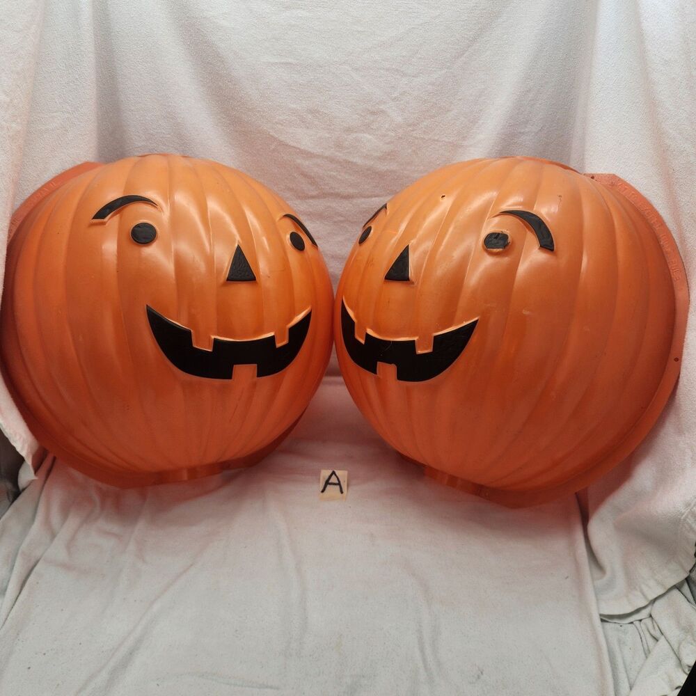 Decoration Jack O Lantern Pumpkin Lamp Post 2Pc Cover Halloween Shamrock Plastic